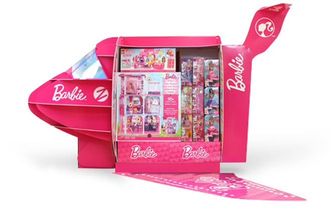 Креативные паллетные выкладки (паллетные дисплеи). Barbie.